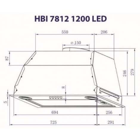 Вытяжка MINOLA HBI 7812 WH 1200 LED