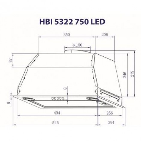 Вытяжка MINOLA HBI 5322 WH 750 LED