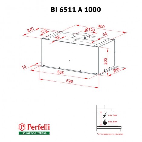 Вытяжка Perfelli BI 6511 A 1000 I