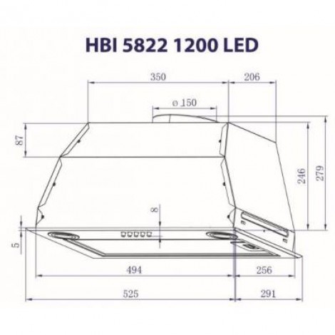 Вытяжка MINOLA HBI 5822 WH 1200 LED