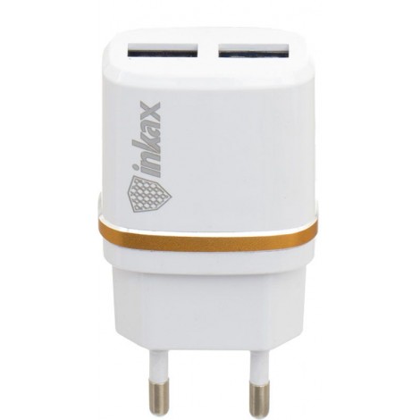 Зарядное устройство INKAX CD-11 Travel charger + Type-C cable 1USB 2.1A White