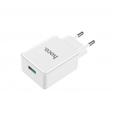 Сетевое зарядное устройство Hoco C34A Platium QC 3.0A 1 USB White