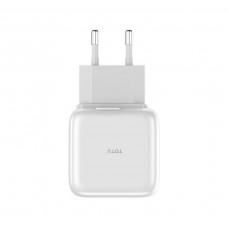 Сетевое зарядное устройство TOTU Dual USB EU Adapter 2.1A Pure Series, White (CACA-018)