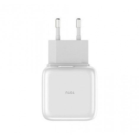 Сетевое зарядное устройство TOTU Dual USB EU Adapter 2.1A Pure Series, White (CACA-018)