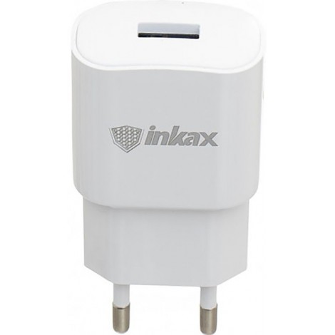 Зарядное устройство INKAX CD-27 Travel charger + Type-C cable 1USB 2.1A White