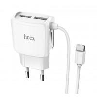 Сетевое зарядное устройство Hoco C59A Mega joy double port charger for Type-C(EU) 2USB 2.1A White