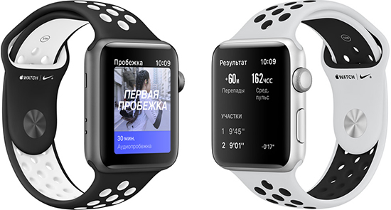 Apple Watch Series 3 Nike+ GPS+LTE 42mm Silver Aluminum Case with Bright Crimson/Black Sport Loop (MQMG2)