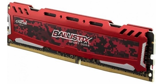 Crucial DIMM 4Gb DDR4 PC2400 Ballistix Sport LT Red (BLS4G4D240FSE)