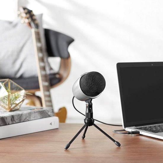 AmazonBasics Desktop Mini Condenser Microphone Silver