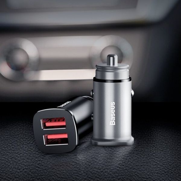 Автомобильное зарядное устройство Baseus USB Car Charger Square Metal Quick Charger 3.0