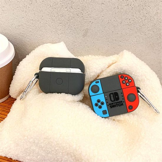 Чехол для Airpods Pro Silicon case с карабином Nintendo Switch