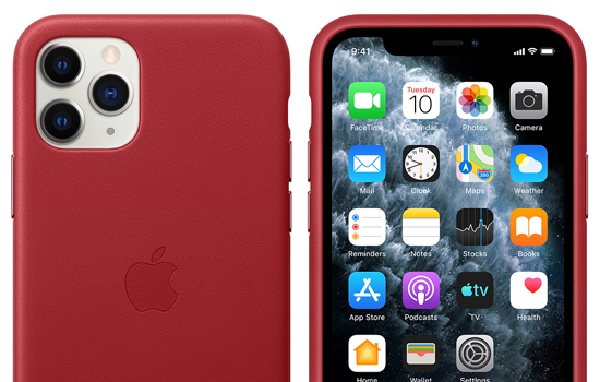 Чехол для Apple iPhone 11 Pro Max Leather Case Red Copy