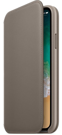 Чехол для смартфона Apple iPhone X Leather Folio - Taupe (MQRY2)