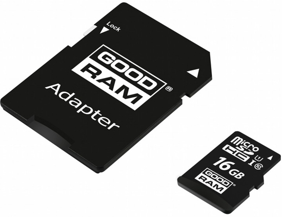 Карта памяти MicroSDHC 16GB UHS-I Class 10 Goodram + SD-adapter (M1AA-0160R12)