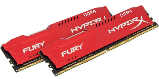 Память Kingston 16 GB 2x8GB DDR4 2400 MHz HyperX Fury Red (HX424C15FR2K2/16)