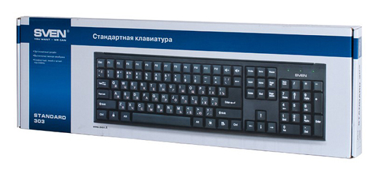 Клавиатура SVEN Standard 303 Black USB UAH